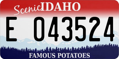 ID license plate E043524