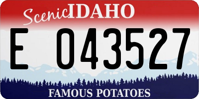 ID license plate E043527