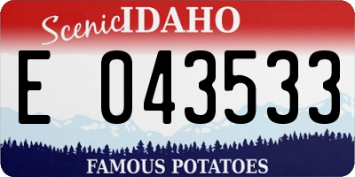 ID license plate E043533