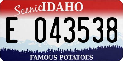 ID license plate E043538