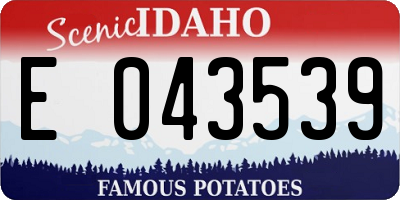 ID license plate E043539