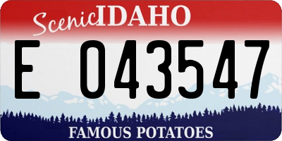 ID license plate E043547