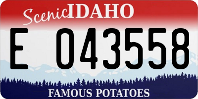 ID license plate E043558