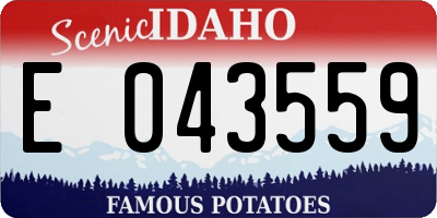 ID license plate E043559