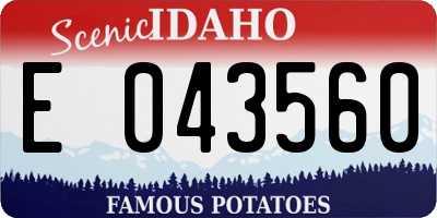 ID license plate E043560