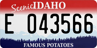 ID license plate E043566
