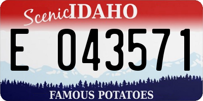 ID license plate E043571