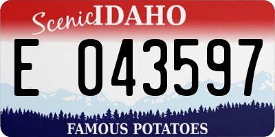 ID license plate E043597