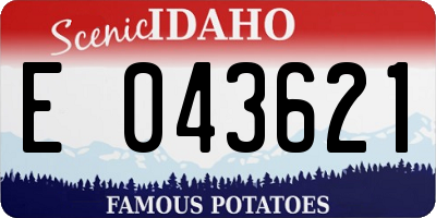 ID license plate E043621