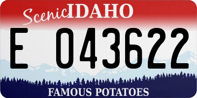 ID license plate E043622