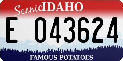 ID license plate E043624