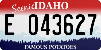 ID license plate E043627