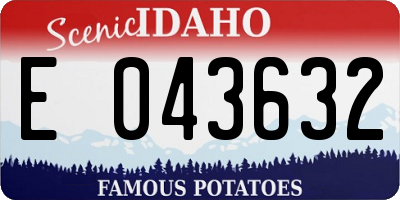 ID license plate E043632