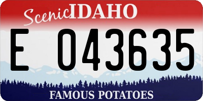 ID license plate E043635