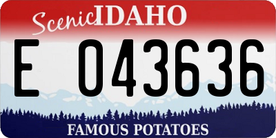 ID license plate E043636