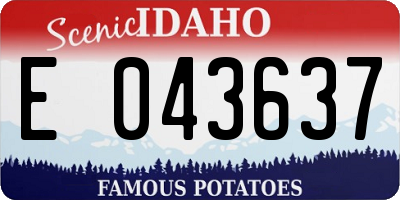 ID license plate E043637
