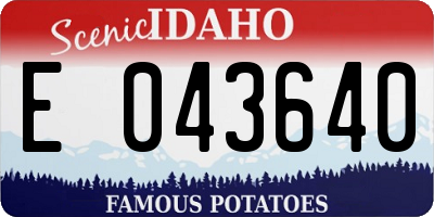 ID license plate E043640
