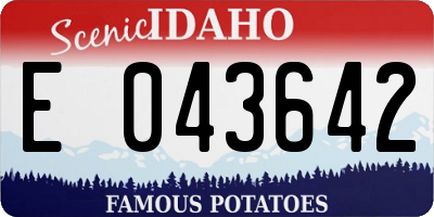 ID license plate E043642