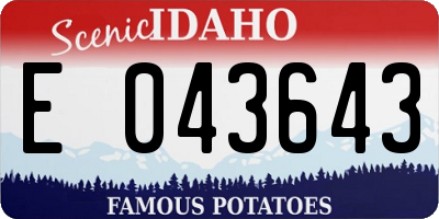 ID license plate E043643