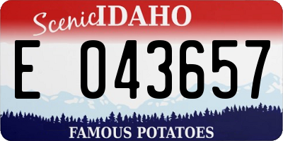 ID license plate E043657