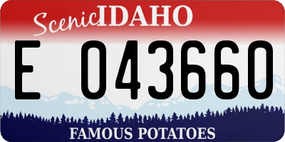 ID license plate E043660