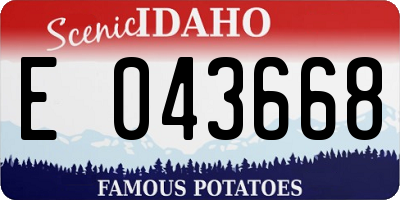 ID license plate E043668
