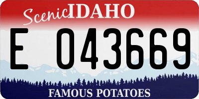 ID license plate E043669