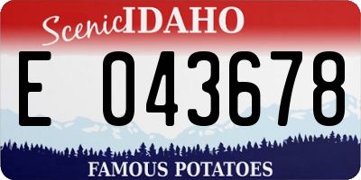 ID license plate E043678