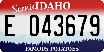ID license plate E043679