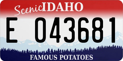 ID license plate E043681