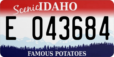 ID license plate E043684