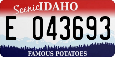 ID license plate E043693
