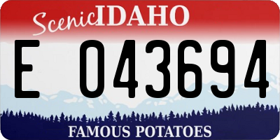 ID license plate E043694