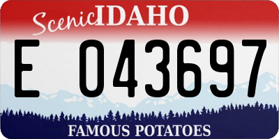 ID license plate E043697