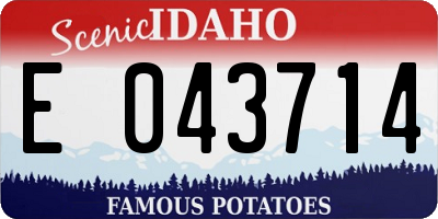 ID license plate E043714