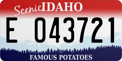 ID license plate E043721