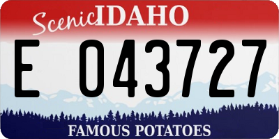 ID license plate E043727