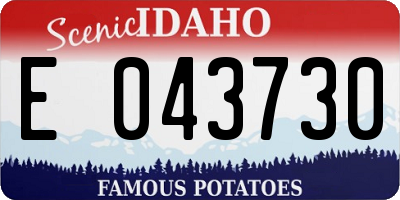 ID license plate E043730