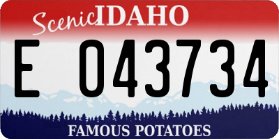 ID license plate E043734