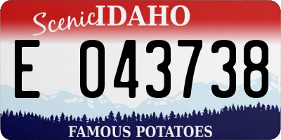 ID license plate E043738