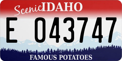 ID license plate E043747