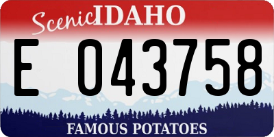 ID license plate E043758