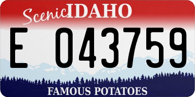 ID license plate E043759