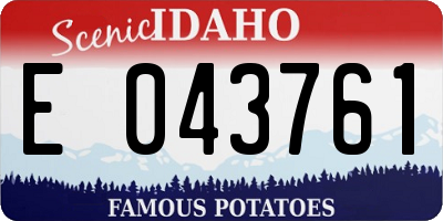 ID license plate E043761