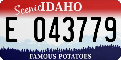 ID license plate E043779