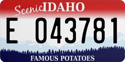 ID license plate E043781