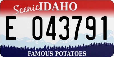 ID license plate E043791