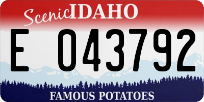 ID license plate E043792