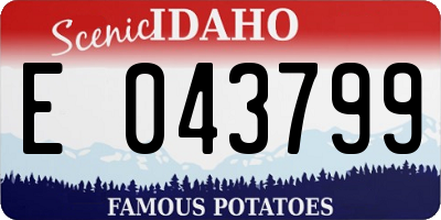 ID license plate E043799