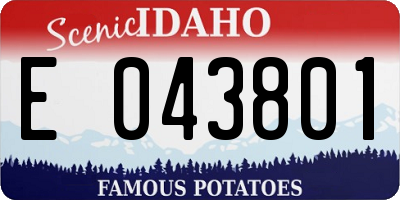 ID license plate E043801